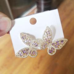 Fashion Hollow Zircon Elegant Butterfly Earrings