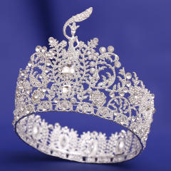 New Baroque High-End Beauty Pageant Crown Full Circle Beauty Pageant Winning Champion Rhinestone Large Crown