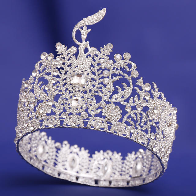 New Baroque High-End Beauty Pageant Crown Full Circle Beauty Pageant Winning Champion Rhinestone Large Crown