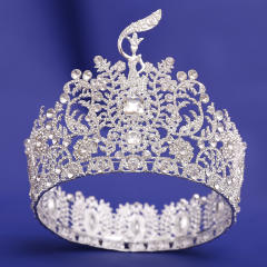 New Baroque High-End Beauty Pageant Crown Full Circle Beauty Pageant Winning Champion Rhinestone Large Crown