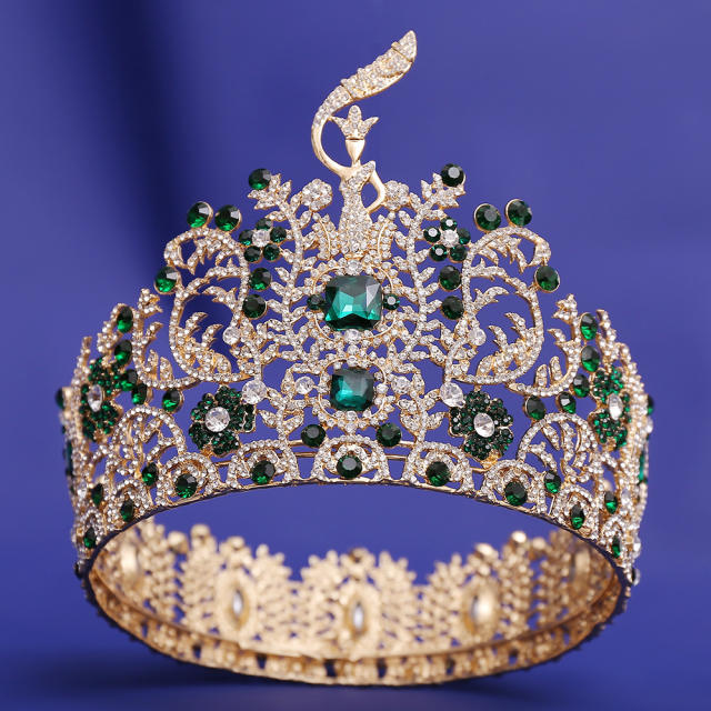 New Baroque High-End Beauty Pageant Crown Full Circle Beauty Pageant Winning Champion Rhinestone Large Crown