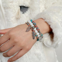 Bohemian Personalized Bracelet for Women Natural Beads Turquoise Tree of Life
