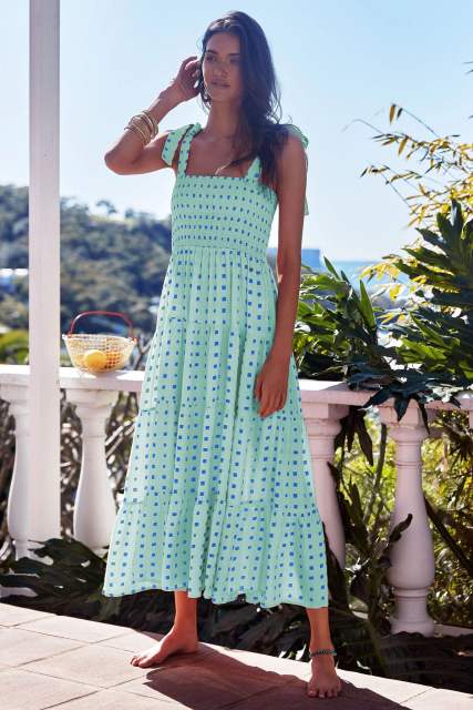 Summer Women's Clothing Leisure Commuter Sleeveless Spice Girl Printed Long Sling dress