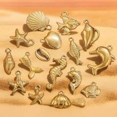 diy jewelry accessories stainless steel marine series pendant mermaid shell sea star bracelet necklace pendant