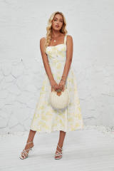 2024 New Spring Summer Women's Fashion Floral Pastoral Long Elegant Dress