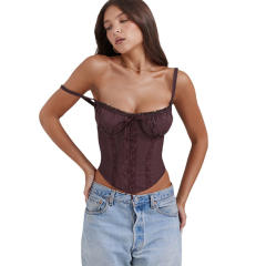 Summer new fashion lace stitching strap cropped tops camisoles