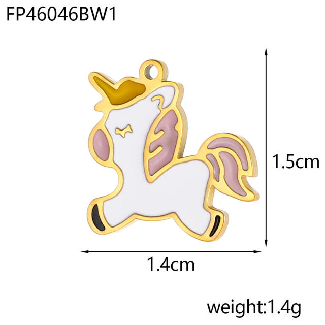 Creative Simple Five-pointed Star Stainless Steel Small Pendant enamel diy jewelry Accessories