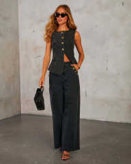 Solid color loose fashion long sleeve Denim suit