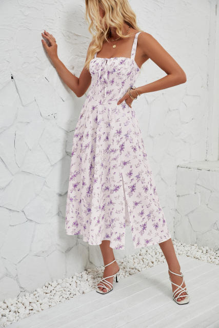 2024 New Spring Summer Women's Fashion Floral Pastoral Long Elegant Dress