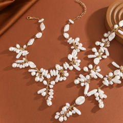 Highlight Imitation Pearl Heavy Handmade Wedding Festival layer necklace