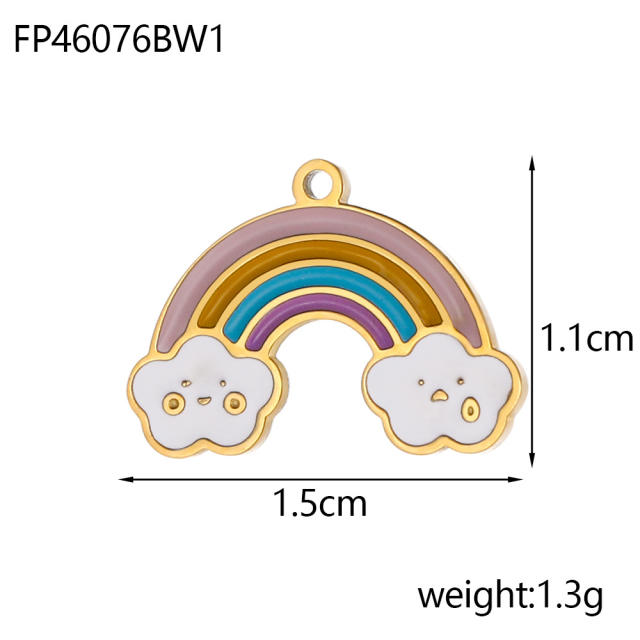 Creative Simple Five-pointed Star Stainless Steel Small Pendant enamel diy jewelry Accessories