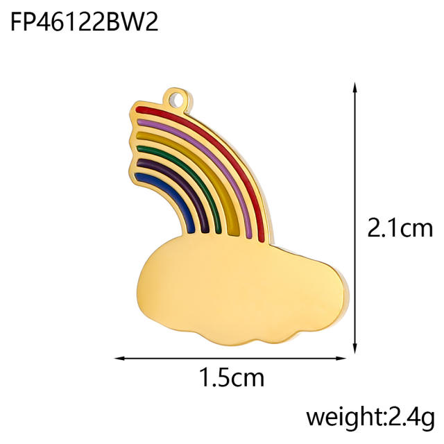 Creative Simple Five-pointed Star Stainless Steel Small Pendant enamel diy jewelry Accessories