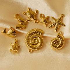 diy jewelry accessories stainless steel marine series pendant mermaid shell sea star bracelet necklace pendant