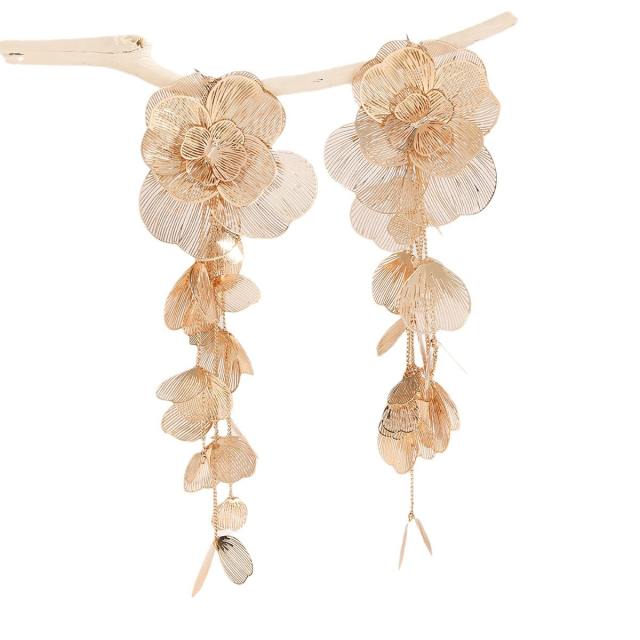 Manifold Butterfly Leaves Heavy Handmade Elegant Wedding Show Women's Earrings