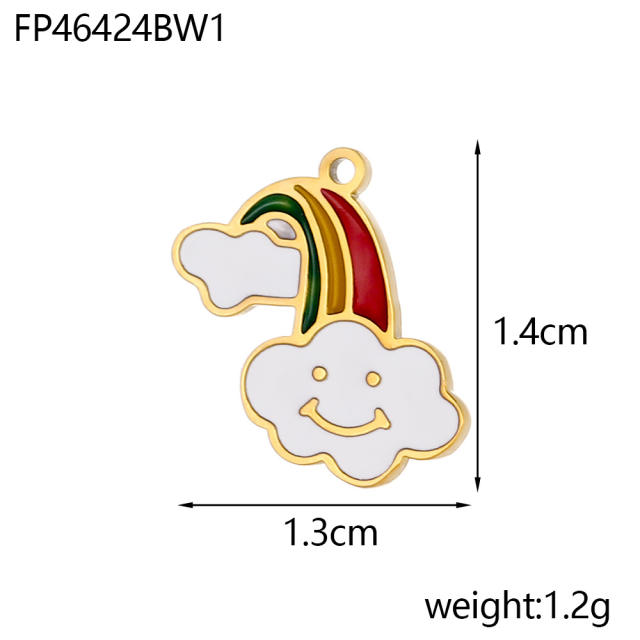Creative Simple Five-pointed Star Stainless Steel Small Pendant enamel diy jewelry Accessories