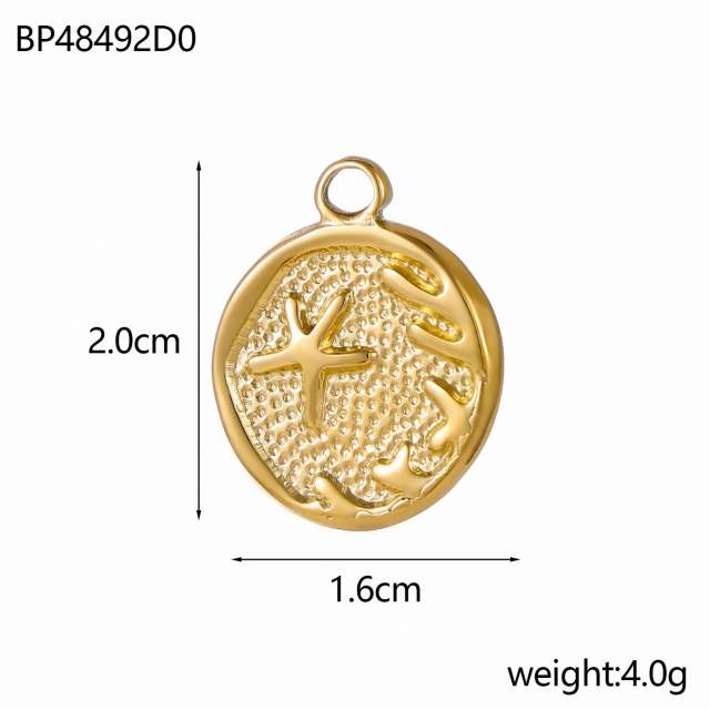diy jewelry accessories stainless steel marine series pendant mermaid shell sea star bracelet necklace pendant