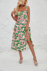 2024 New Spring Summer Women's Fashion Floral Pastoral Long Elegant Dress