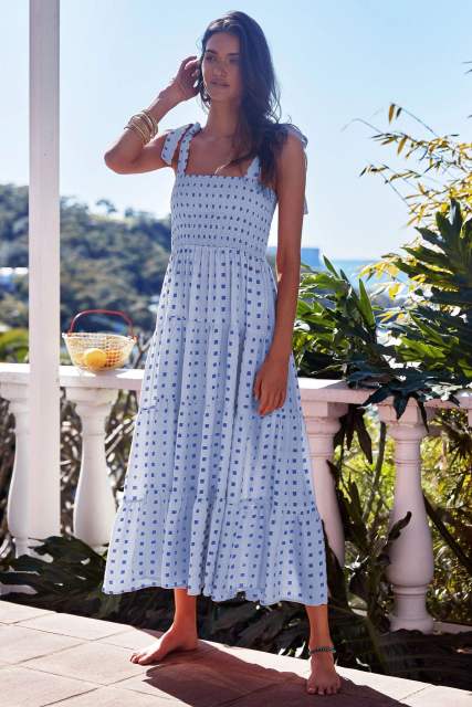 Summer Women's Clothing Leisure Commuter Sleeveless Spice Girl Printed Long Sling dress