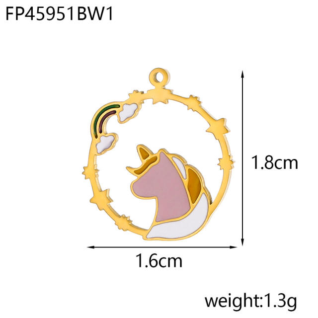 Creative Simple Five-pointed Star Stainless Steel Small Pendant enamel diy jewelry Accessories