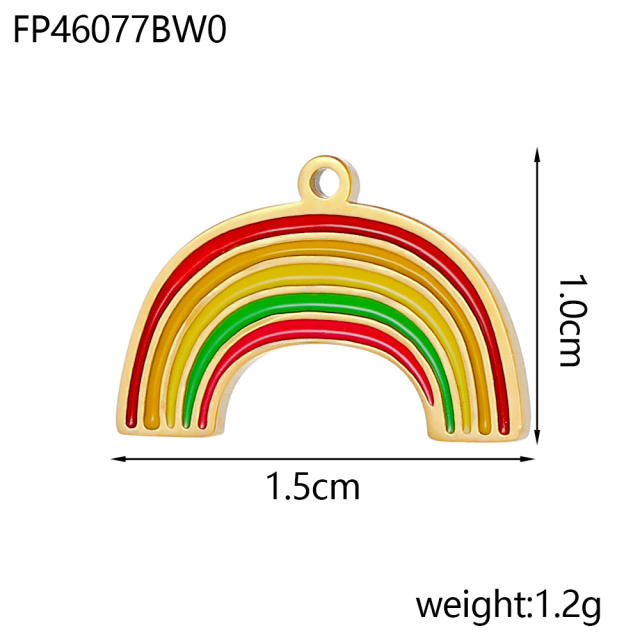 Creative Simple Five-pointed Star Stainless Steel Small Pendant enamel diy jewelry Accessories