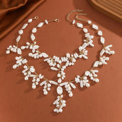 Highlight Imitation Pearl Heavy Handmade Wedding Festival layer necklace
