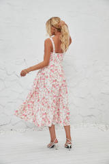 2024 New Spring Summer Women's Fashion Floral Pastoral Long Elegant Dress