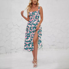 2024 New Spring Summer Women's Fashion Floral Pastoral Long Elegant Dress
