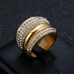 Hip-hop fashion personalized ring stainless steel diamond rings