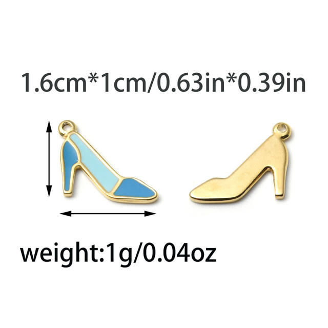 304 Stainless steel the queen series heels crown Wine Glass enamel charms DIY jewelry accessory