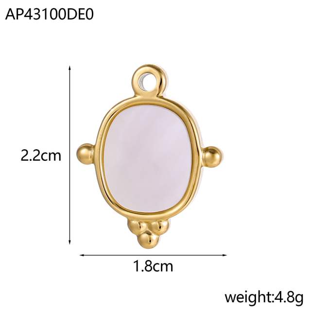 Mother shell series stainless steel charm diy jewelry accessory
