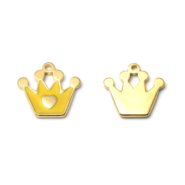 304 Stainless steel the queen series heels crown Wine Glass enamel charms DIY jewelry accessory
