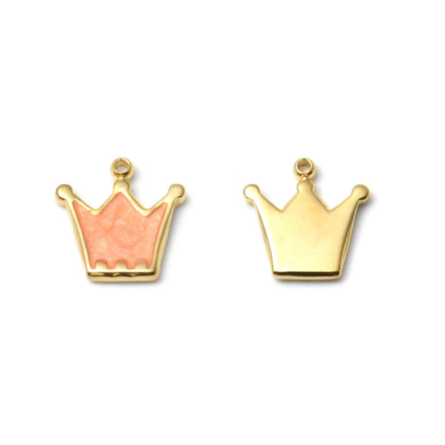 304 Stainless steel the queen series heels crown Wine Glass enamel charms DIY jewelry accessory