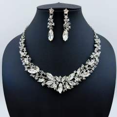 European American necklace earrings two-piece flower bride retro high-end design suit