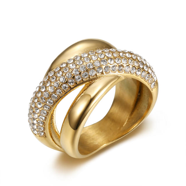 Hip-hop Fashion Exquisite Luxury Ring stainless steel diamond rings