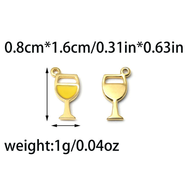 304 Stainless steel the queen series heels crown Wine Glass enamel charms DIY jewelry accessory