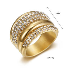 Hip-hop fashion personalized ring stainless steel diamond rings
