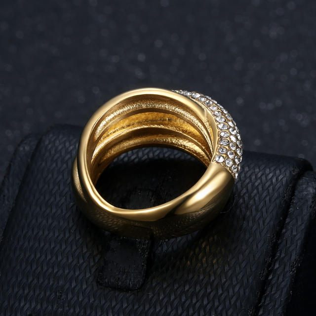 Hip-hop Fashion Exquisite Luxury Ring stainless steel diamond rings