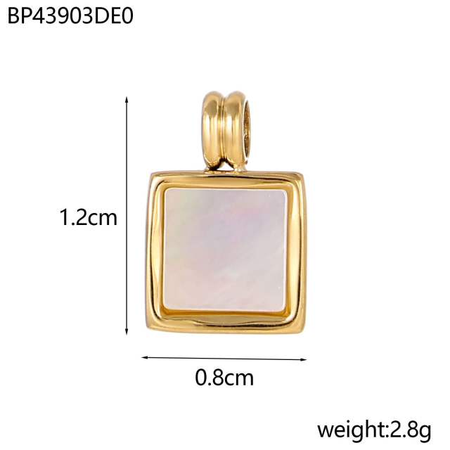 Mother shell series stainless steel charm diy jewelry accessory