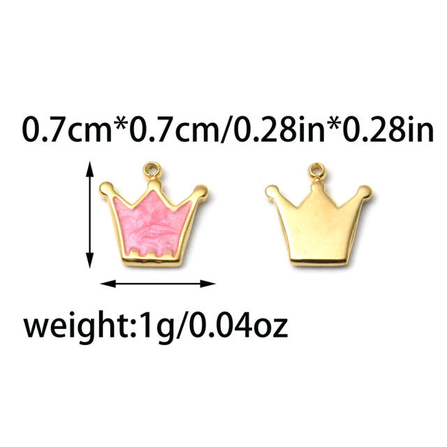 304 Stainless steel the queen series heels crown Wine Glass enamel charms DIY jewelry accessory