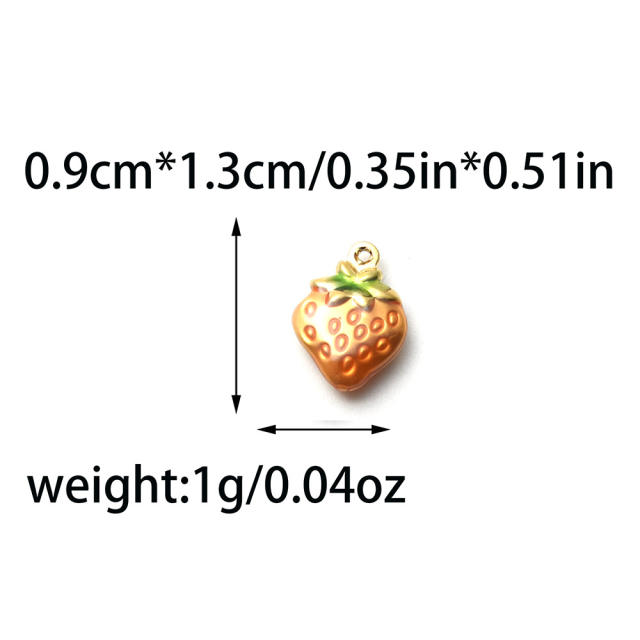 304 stainless steel oil drop fruit pendant diy color all-match cherry peach pineapple banana strawberry persimmon accessories