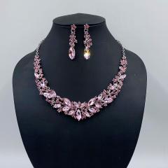 European American necklace earrings two-piece flower bride retro high-end design suit