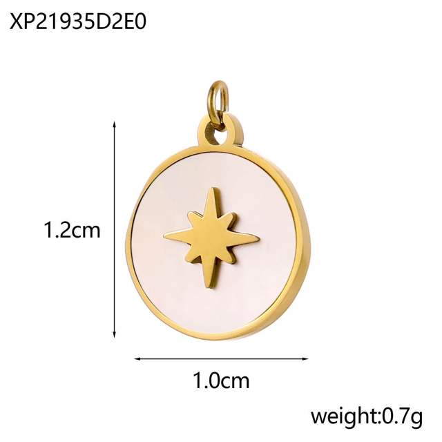 Mother shell series stainless steel charm diy jewelry accessory