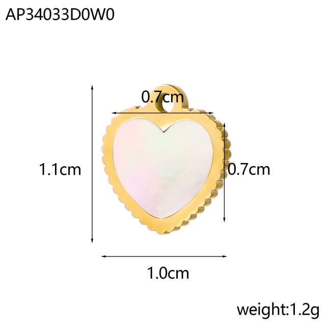 Mother shell series stainless steel charm diy jewelry accessory