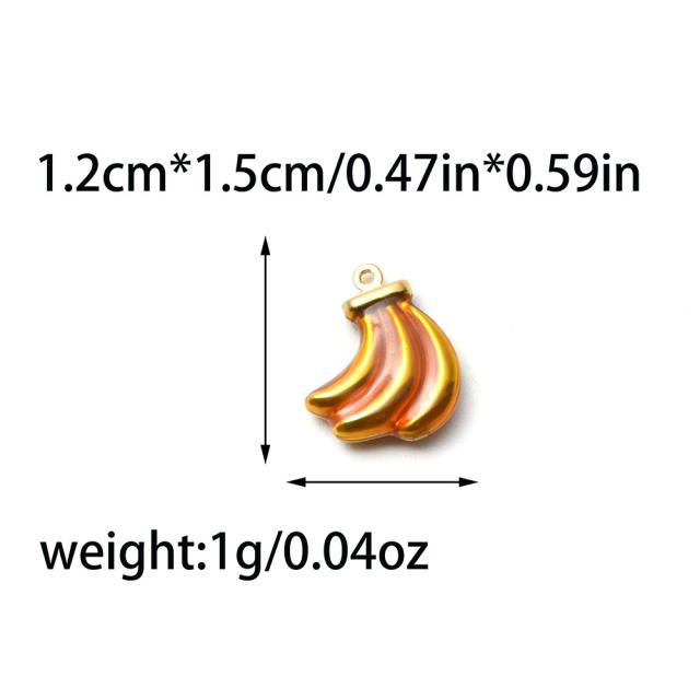 304 stainless steel oil drop fruit pendant diy color all-match cherry peach pineapple banana strawberry persimmon accessories