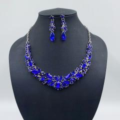 European American necklace earrings two-piece flower bride retro high-end design suit