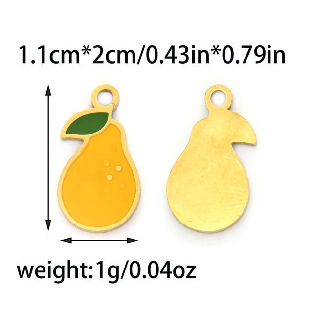 304 stainless steel oil drop fruit pendant diy color all-match cherry peach pineapple banana strawberry persimmon accessories