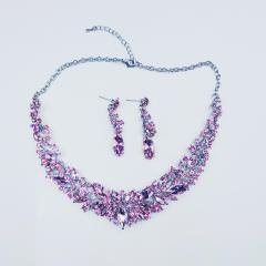 European American necklace earrings two-piece flower bride retro high-end design suit
