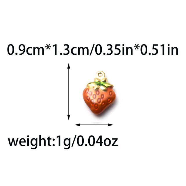 304 stainless steel oil drop fruit pendant diy color all-match cherry peach pineapple banana strawberry persimmon accessories