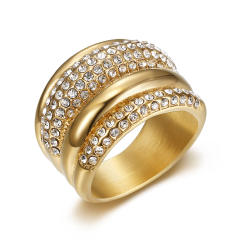 Hip-hop fashion personalized ring stainless steel diamond rings