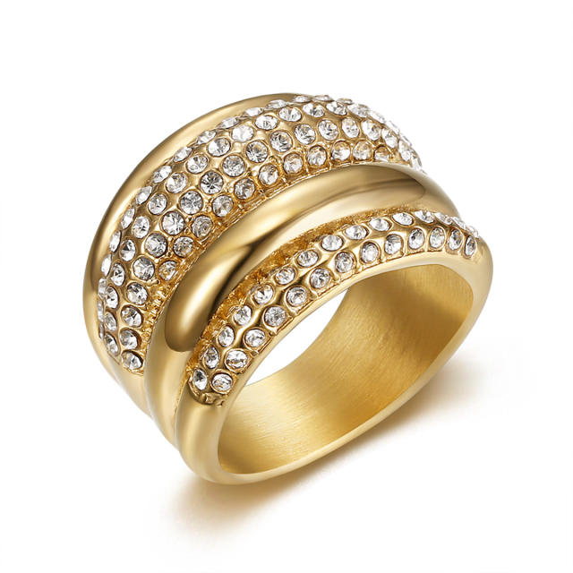 Hip-hop fashion personalized ring stainless steel diamond rings